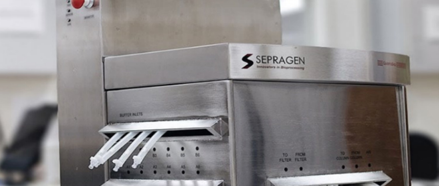 Sepragen支持在线电导率设定的生产规模缓冲液混合系统